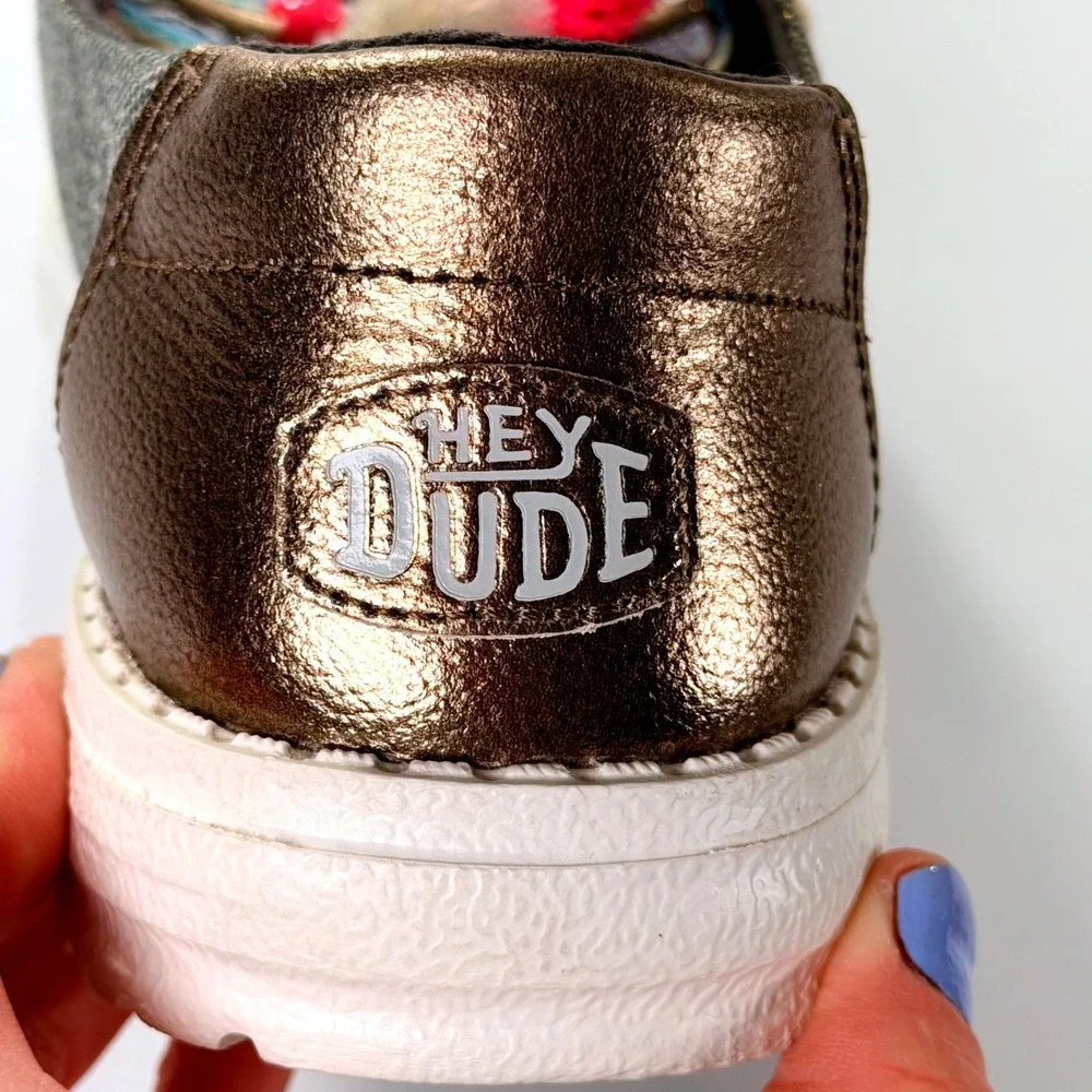 NEW Hey Dude Wendy Boho Festival Shoes Womens 6 Black Multi Tribal Print Tassel